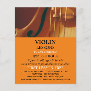 Violin Strings, Violin Lessons Advertising Flyer