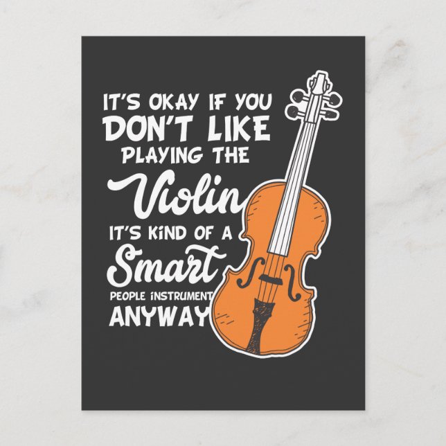 Violin T - Shirt - Funny Smart Violinist Violinspi Postkarte (Vorderseite)