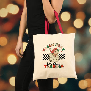 Violin Teacher Holly Jolly Weihnachts Retro Santa Tragetasche