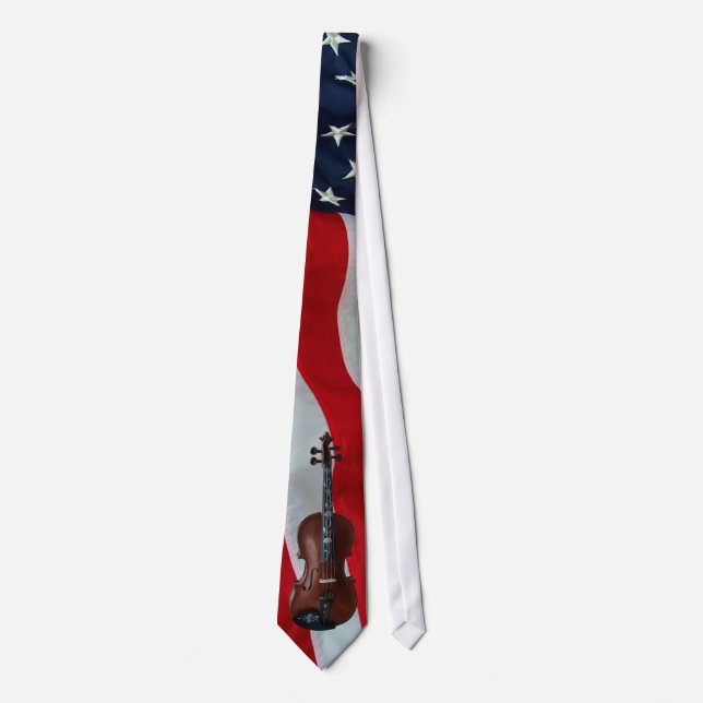 VIOLIN-TIE-AMERICAN FLAGGE KRAWATTE (Vorderseite)
