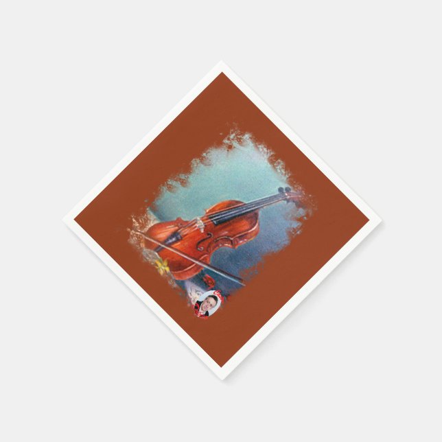 Violín/Violine Serviette (Ecke)