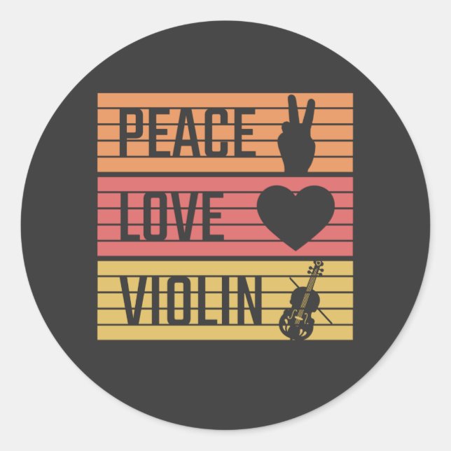 Violin Violinist Fiddle Runder Aufkleber (Vorderseite)