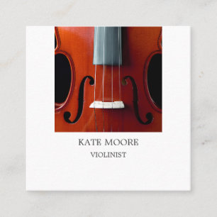 Violin Violinist Musiker Quadratische Visitenkarte