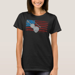 Violin Violinist US-amerikanische Flagge Vintag T-Shirt