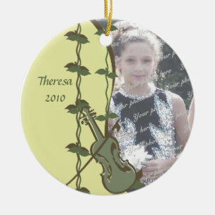 Violin Woodland Foto Keramik Ornament