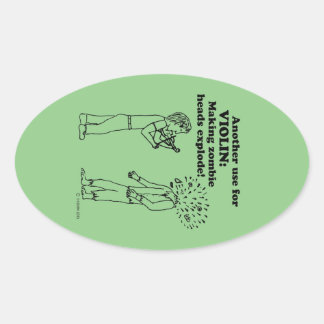 Violin Zombie Explode Oval Sticker