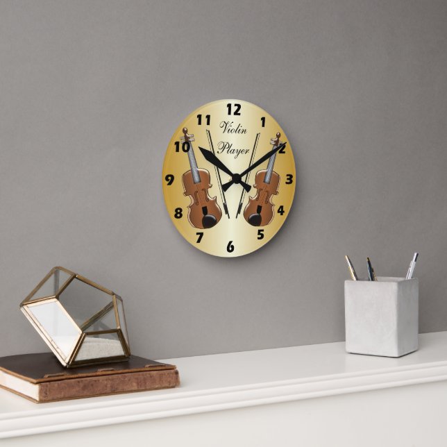 Violindesign Runde Wanduhr (Büro)