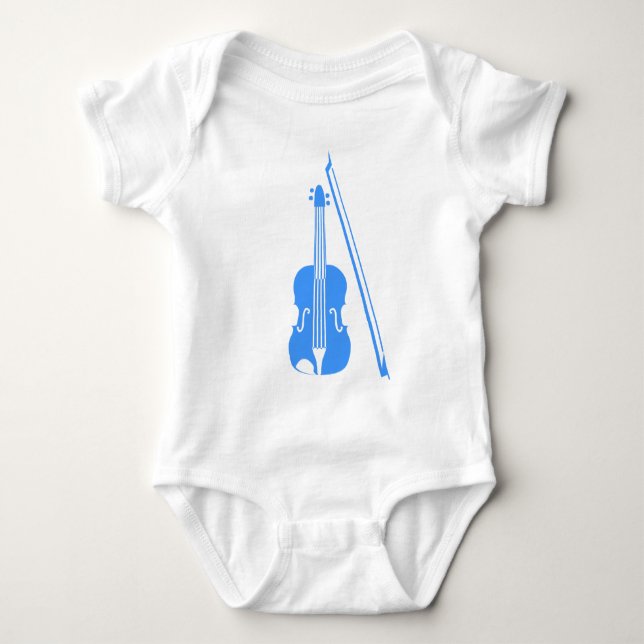 Violine - Baby-Blau Baby Strampler (Vorderseite)