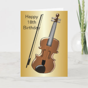 Violine Design Personalisiert 18. Geburtstag Karte