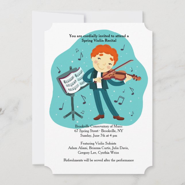 Violine-Erwägung Einladung (Vorderseite)
