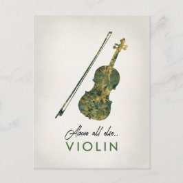 Violine - grüne Marmormusik Postkarte
