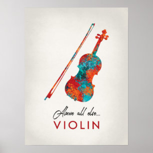 Violine - Helle Farbmusik Poster