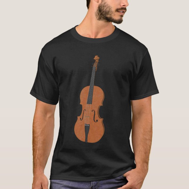 Violine: Hölzerne Violine: 3d vorbildlicher Winkel T-Shirt (Vorderseite)