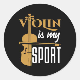 Violine ist mein Sport Runder Aufkleber