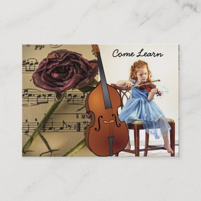 Violine Lesson Business Card Visitenkarte (Vorderseite)