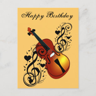 Violine, Lover im Herzen_ Postkarte