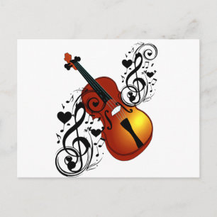 Violine, Lover im Herzen_ Postkarte