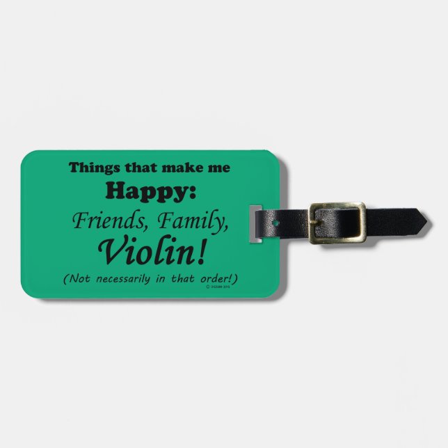 Violine macht mich glücklich gepäckanhänger (Vorderseite horizontal)
