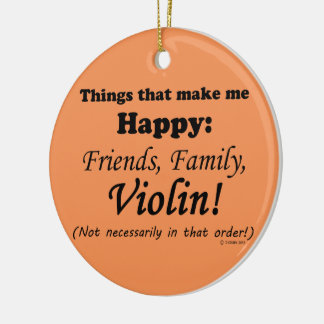 Violine macht mich glücklich keramik ornament