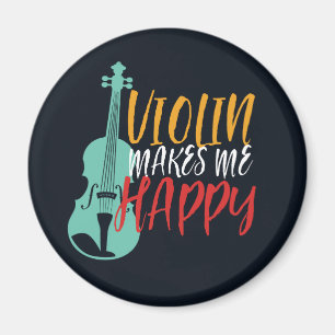 Violine macht mich glücklich Vintage Violinmusik Magnet