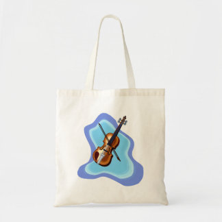 Violine mit blauem Hintergrundgraphikbild Tragetasche