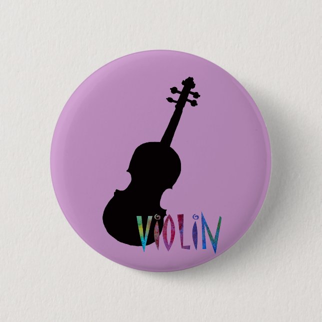 Violine mit toller Beschriftung Button (Vorderseite)