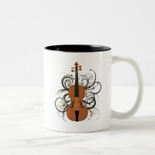Violine mit Wirbel Zweifarbige Tasse