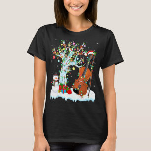 Violine Music Xmas Tree Lighting Weihnachtsmannmüt T-Shirt