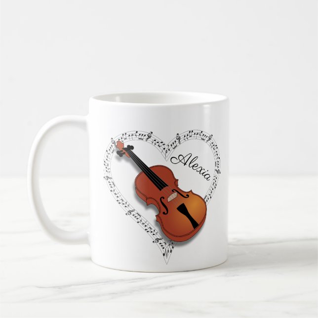 Violine Musiknoten Kaffeetasse (Links)