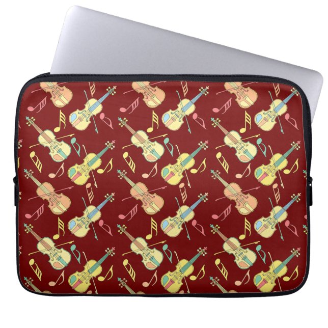 Violine Musiknoten Laptopschutzhülle (Vorderseite)
