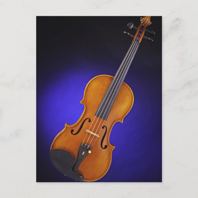 Violine oder Viola Blue Postcard Postkarte (Vorderseite)
