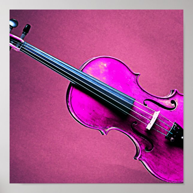 Violine oder Viola Poster Rosa Hintergrund (Vorne)