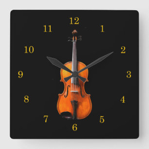 Violine oder Viola-Uhr Quadratische Wanduhr