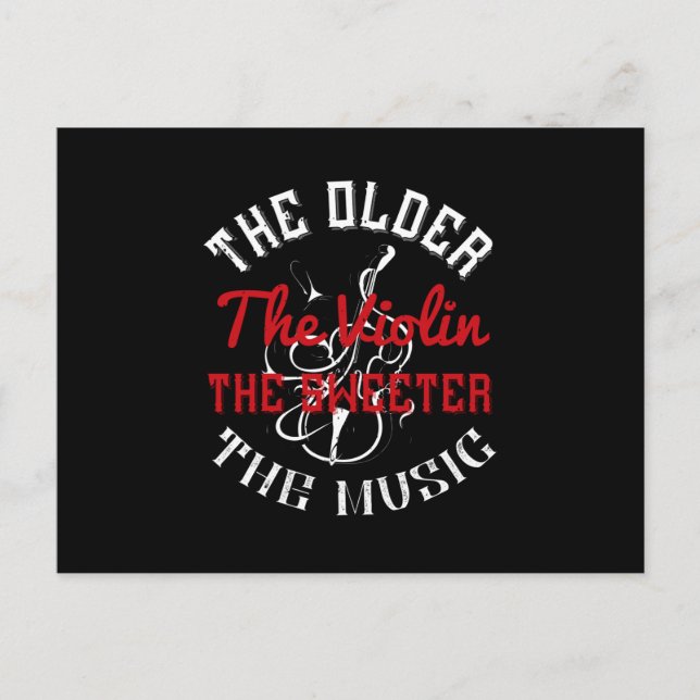 Violine - Oltere Violine Play Sweeter Music Postkarte (Vorderseite)