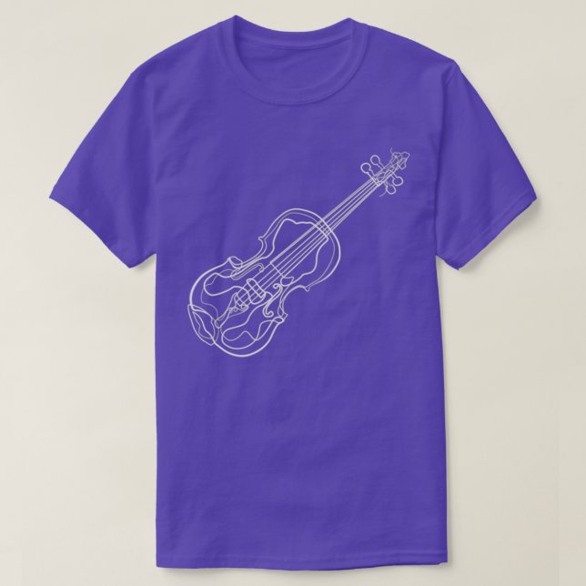 Violine One Line Zeichnend 1 T-Shirt (Design vorne)