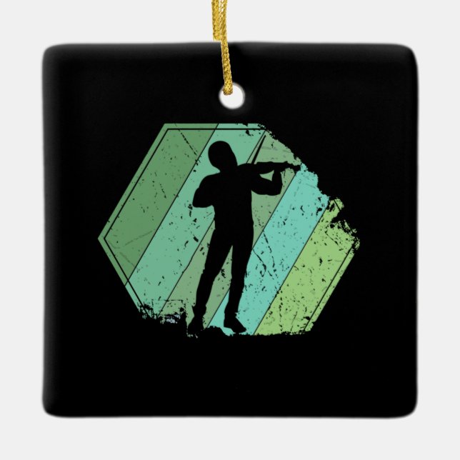 Violine Player Retro Keramikornament (Vorderseite)