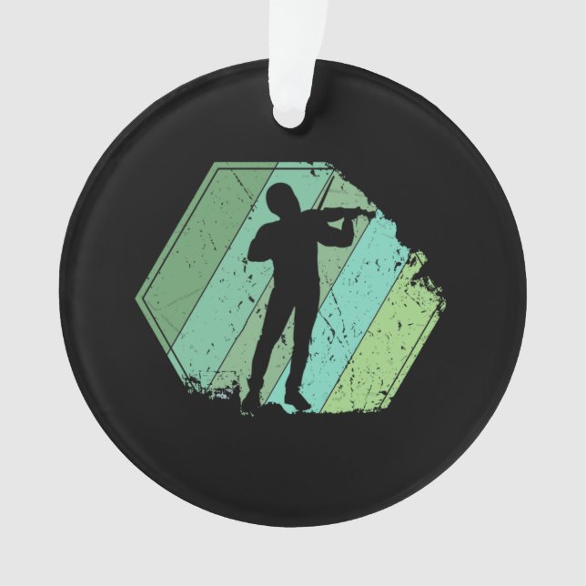 Violine Player Retro Ornament (Vorderseite)