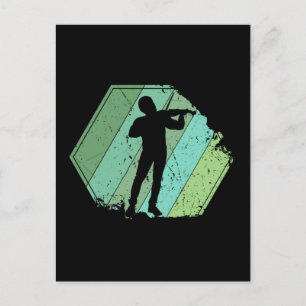 Violine Player Retro Postkarte
