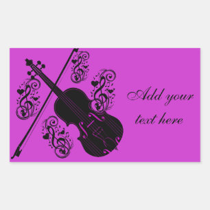 Violine, Rocking-Liebe_ Rechteckiger Aufkleber