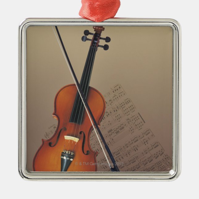 Violine Silbernes Ornament (Vorne)