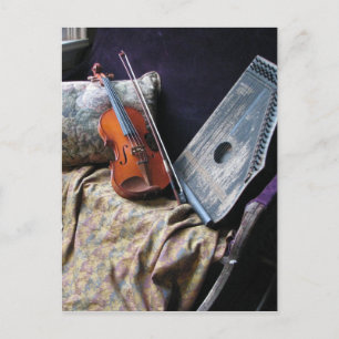 Violine Sill Life Postkarte