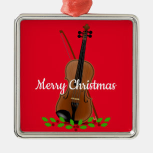 Violine und Bow Weihnachtsgestalterei Ornament Aus Metall