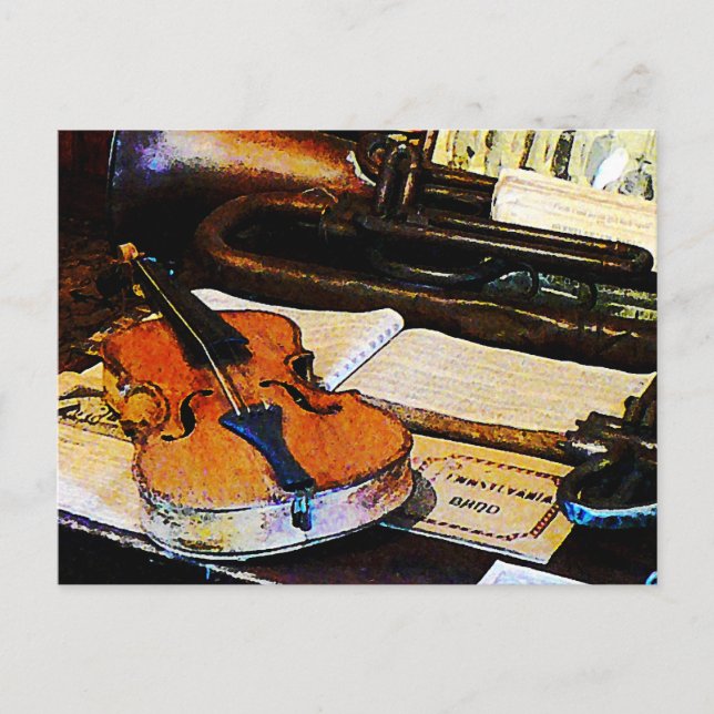 Violine und Bugle Postkarte (Vorderseite)