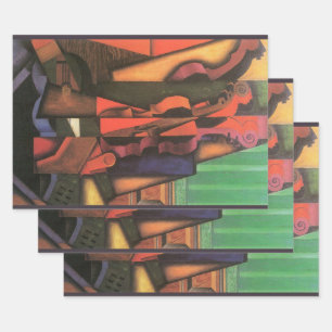 Violine und Gitarre von Juan Gris, Vintage-Kubismu Geschenkpapier Set