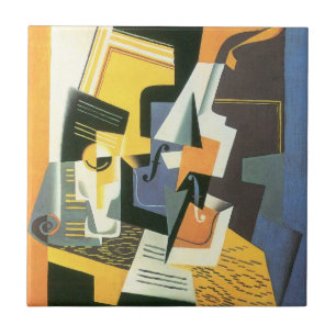 Violine und Glas von Juan Gris, Vintage Kubismus Fliese