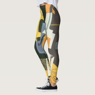 Violine und Glas von Juan Gris, Vintage Kubismus Leggings