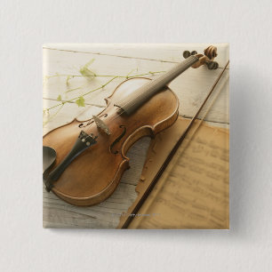 Violine und Noten Button