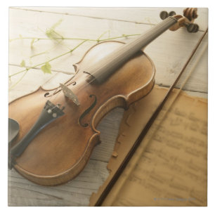 Violine und Noten Fliese