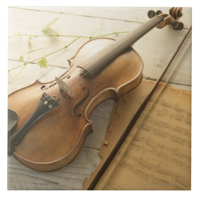 Violine und Noten Fliese (Vorderseite)