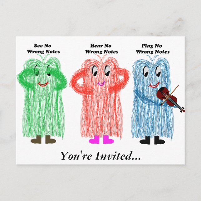 Violine und Viola Erwägungsgrund / Konzerteinladun Einladungspostkarte (Vorderseite)